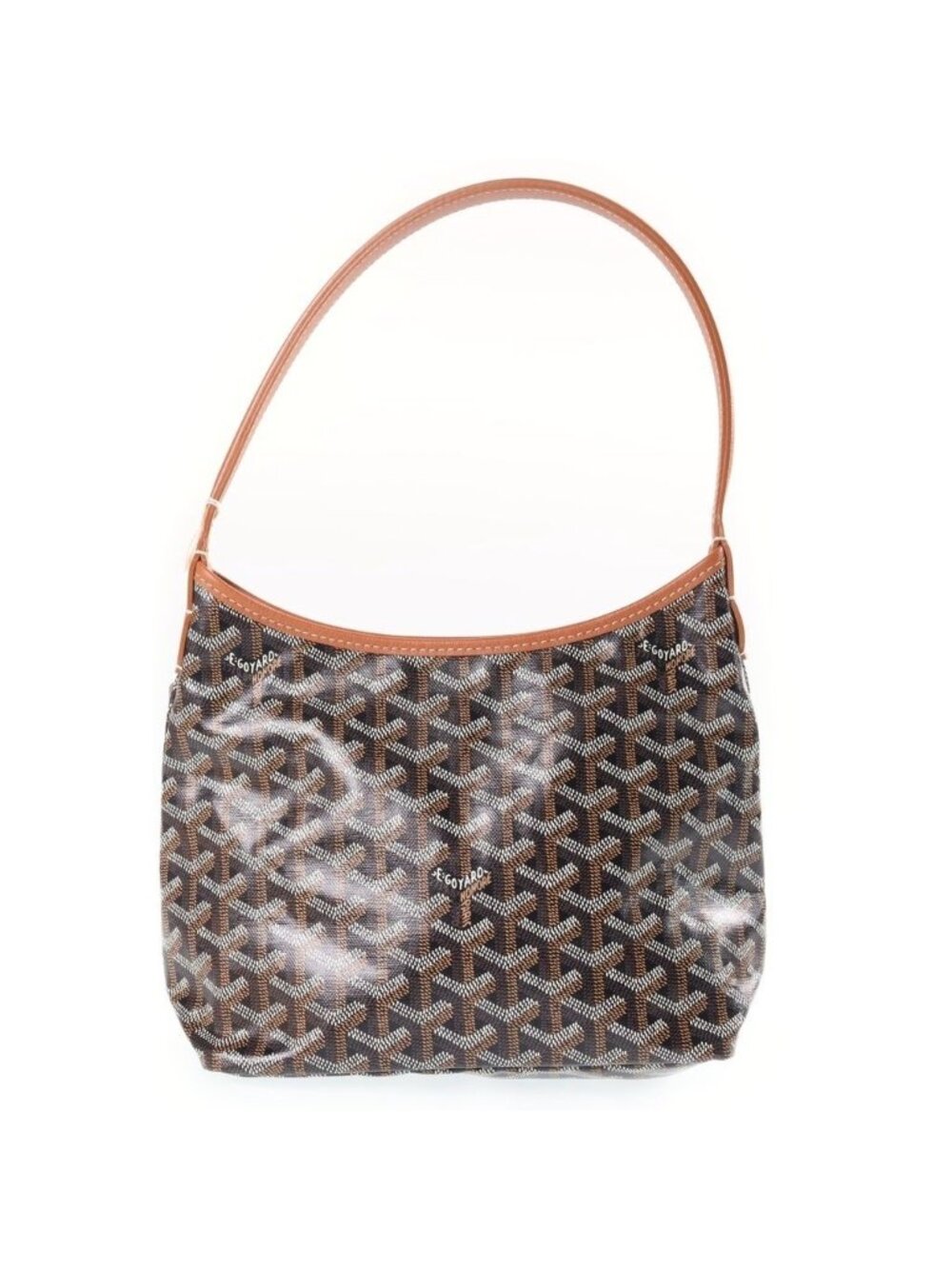 Goyard Boheme Hobo Mini Shoulder Bag Mini Tote Brown Leather